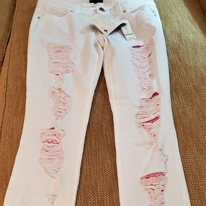 *NWT* bebe sf destroyed mesh skinny jeans size 27!